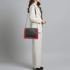 Chanel Boy Large BlackRed Quilted Flap 2