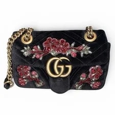 Gucci — Gucci GG Marmont Large Floral Embroidered COA — Handbag — resale