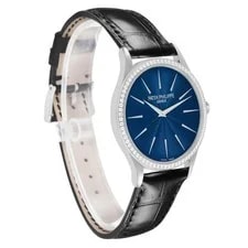 Patek Philippe Calatrava White Gold Blue Dial Diamond 4897G 4897 Papers 3