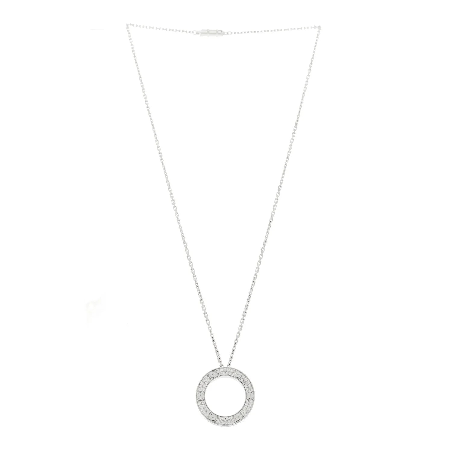 18K White Gold Love Paved 3