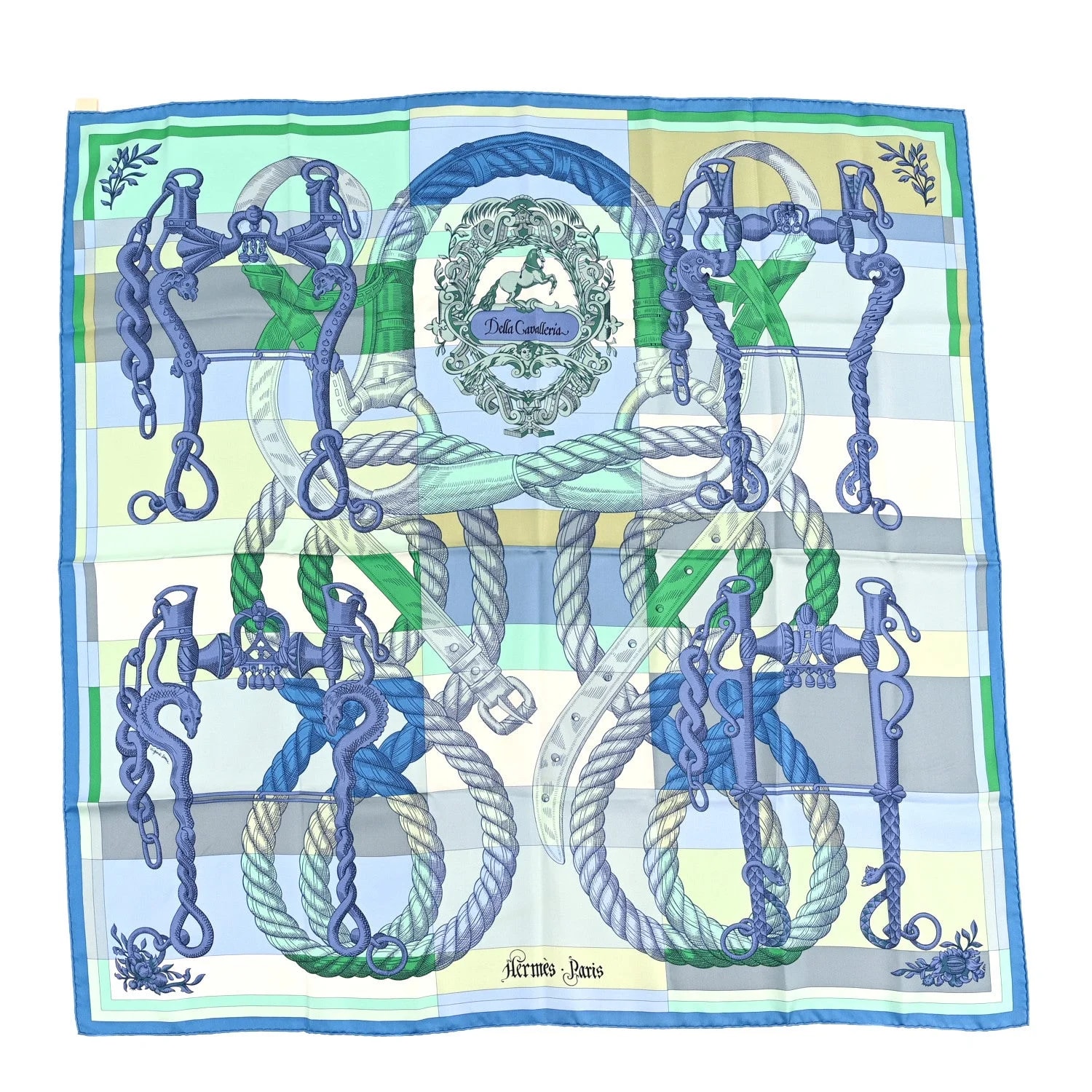 Hermès — Double Face Della Cavalleria Finesse Scarf 90 Lavande — Accessory — resale
