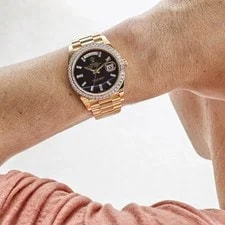 Rolex Day-Date 40 228348RBR Yellow Gold Diamond Bezel Black Onyx Dial (2025) 2