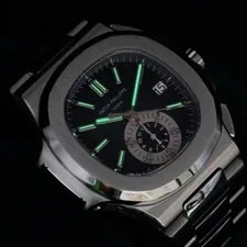 Patek Philippe Nautilus Chronograph Blue Dial Steel Complete SET 5980/1A 2