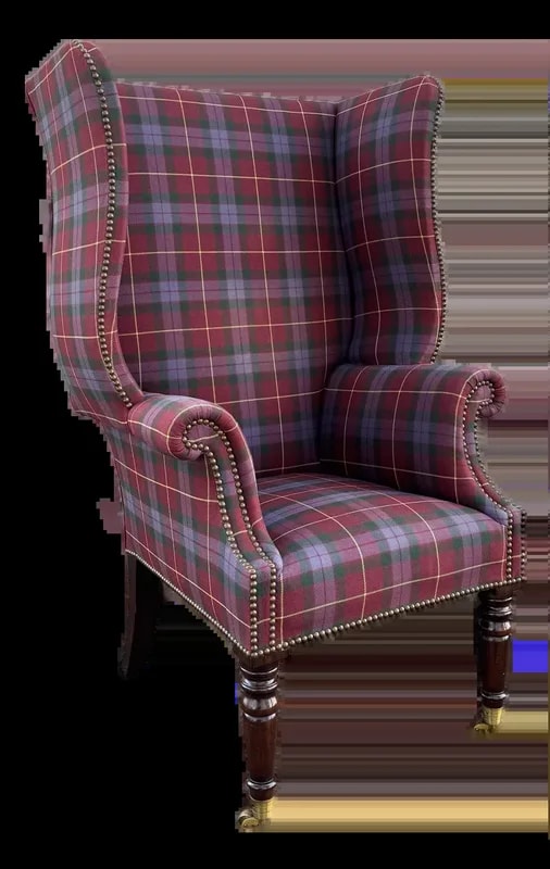 Ralph Lauren — 1990s Attributed To Ralph Lauren Plaid Wingback Style — Furniture — resale
