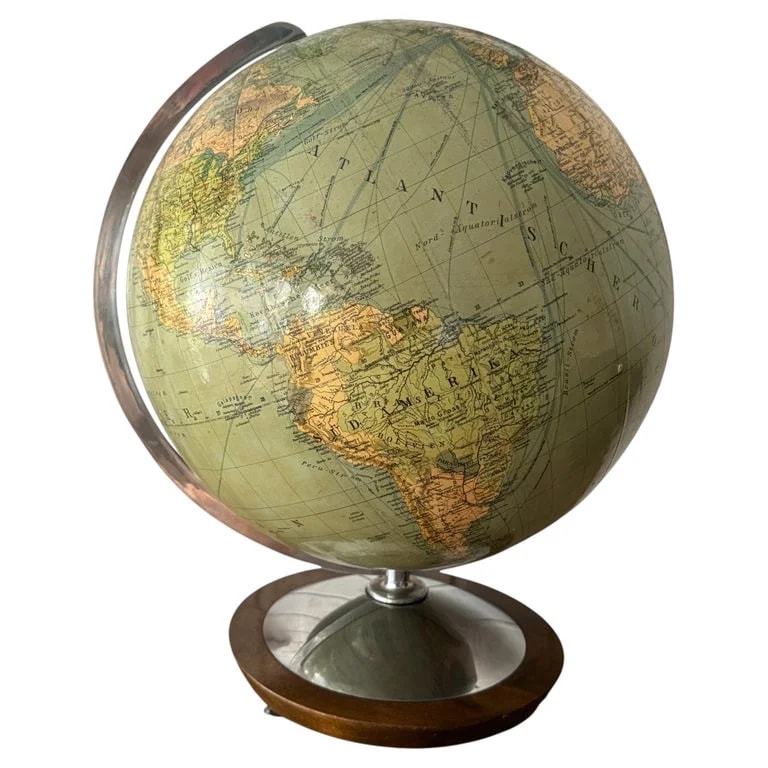 Paul Oestergaard — Mid-20th Century Terrestre Columbus World Globe Oestergaard Berlin, Germany — Furniture — resale