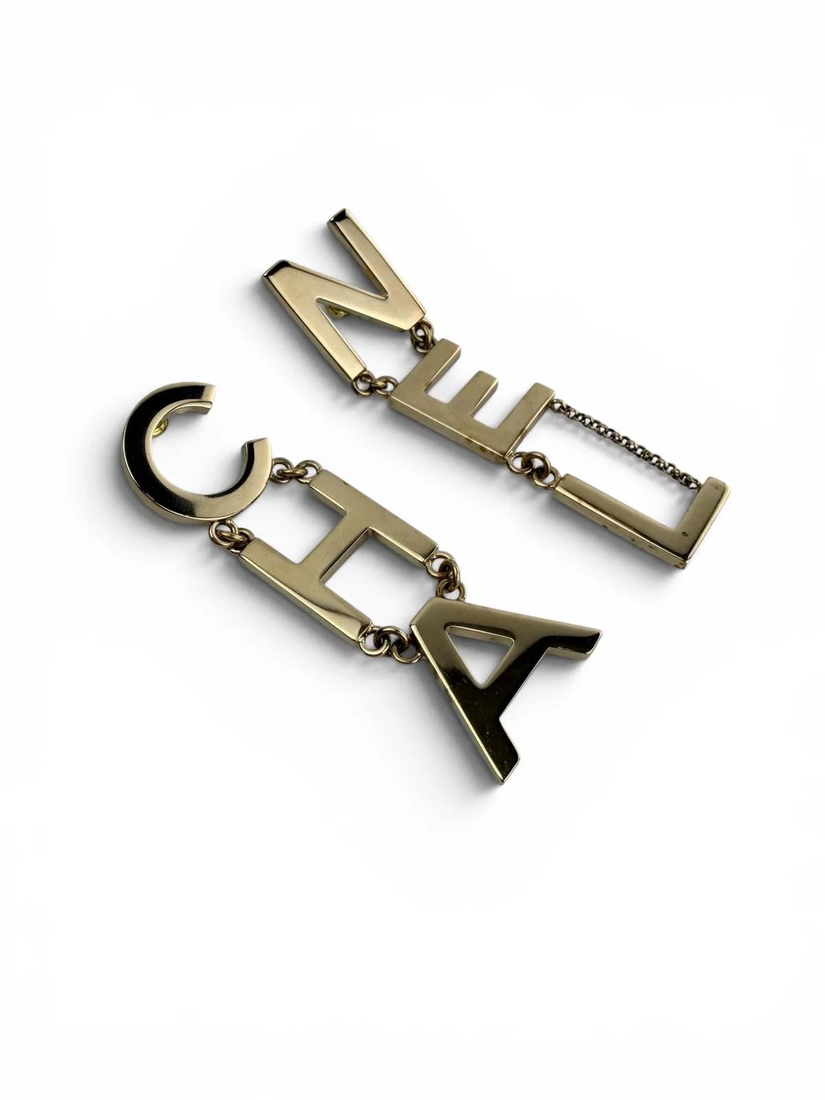 Chanel Cha-nel Logo Drop Earrings (Full Set) 3