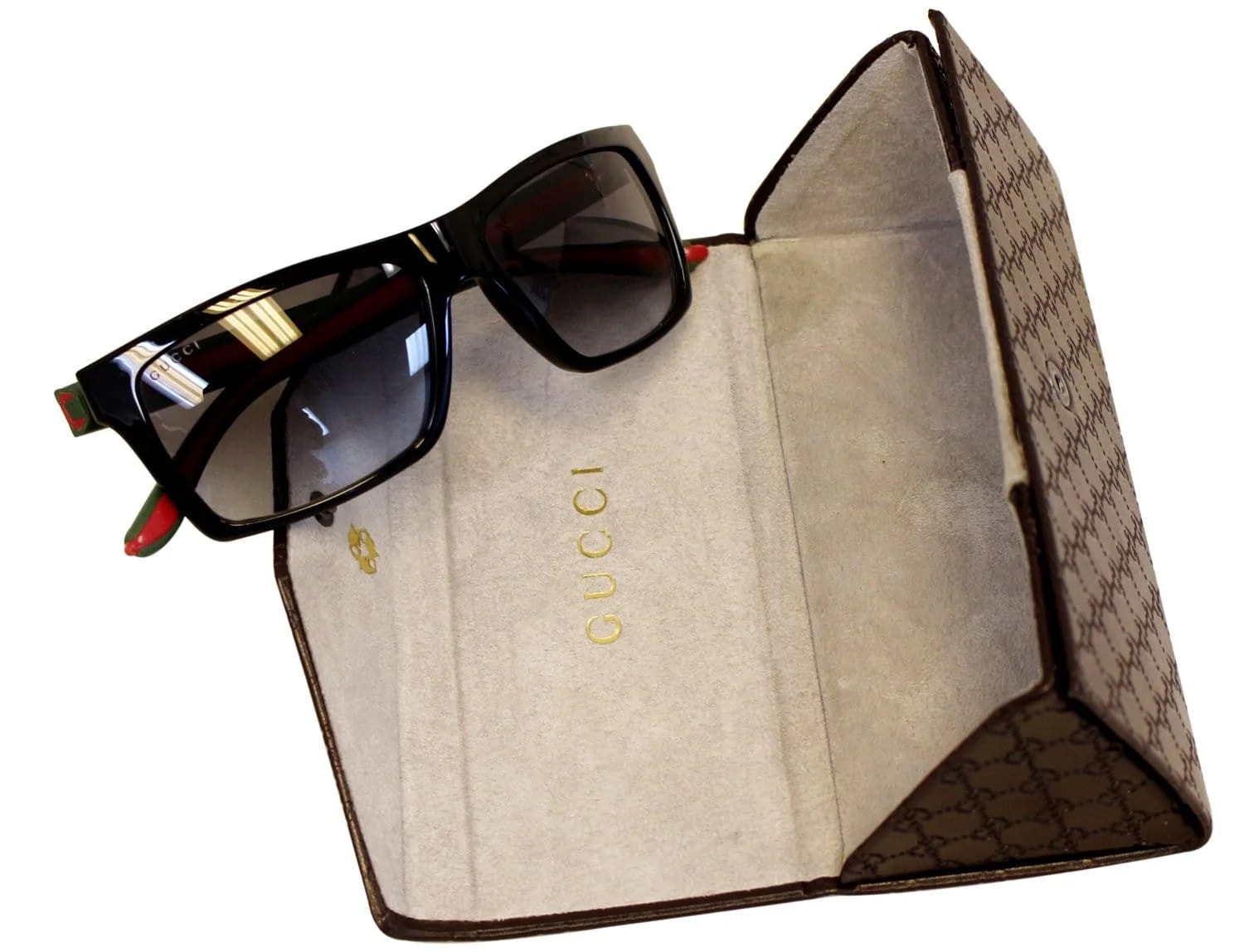 Gucci 1013 Shiny Rectangular / Web Logo Sunglasses GG 1013/S 2