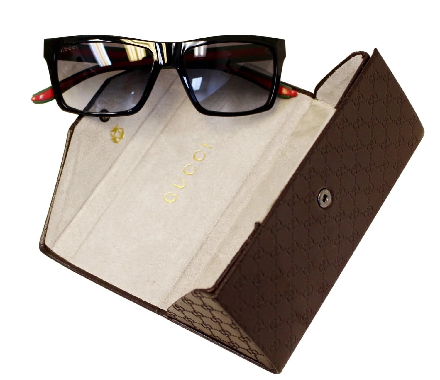 Gucci 1013 Shiny Rectangular / Web Logo Sunglasses GG 1013/S 3