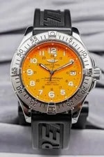 Breitling Superocean 42mm Coral Orange Dial Rubber Automatic Steel A17360 2