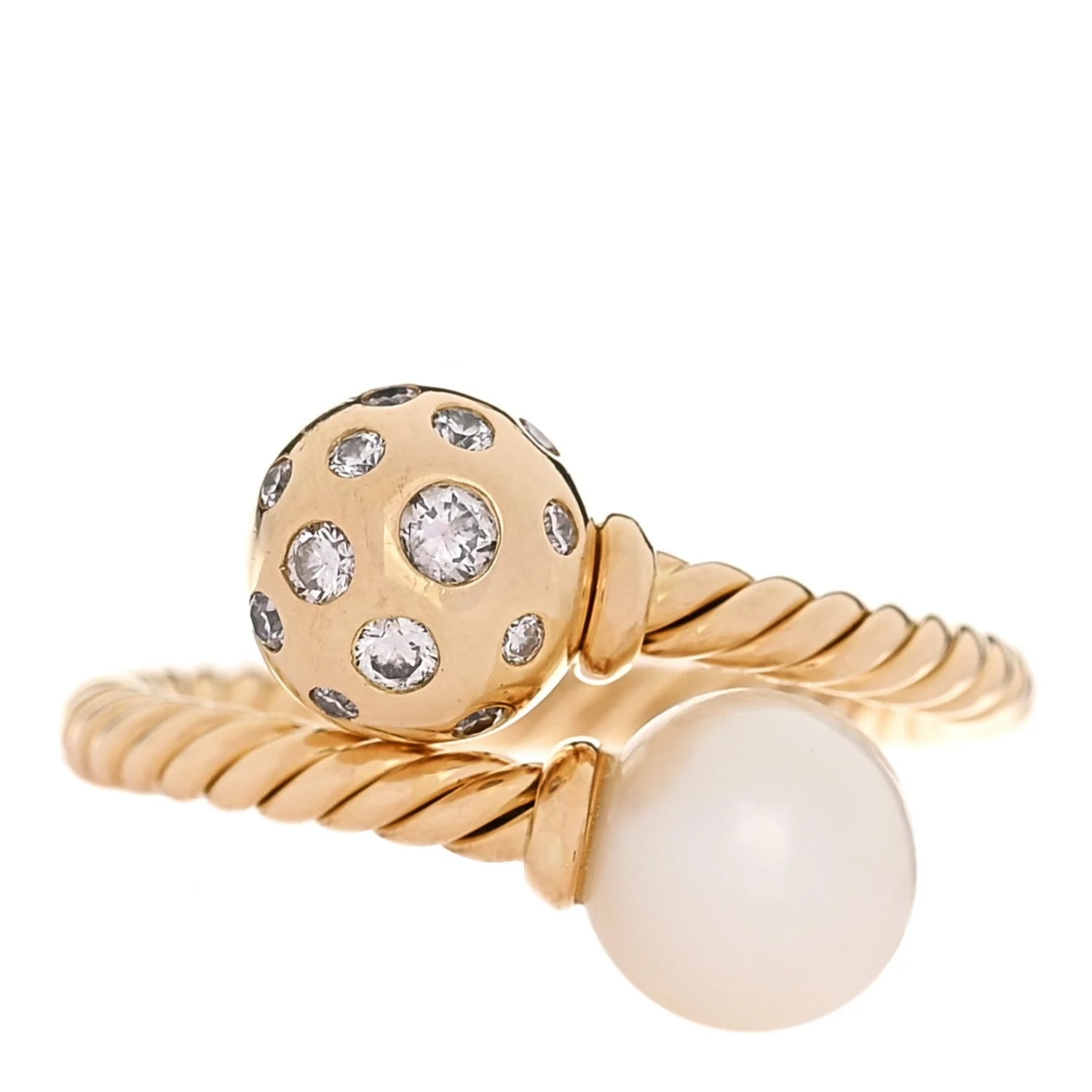 18K Yellow Gold Cultured Solari Bypass 53 6.5 2