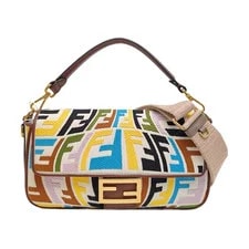 Fendi — Fendi Baguette Logo Twisted Pattern Embroidery - Excellent #YI68ML — Handbag — resale