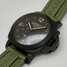 Panerai Luminor GMT 44mm Green Strap Ceramic Black Dial PAM00441 2