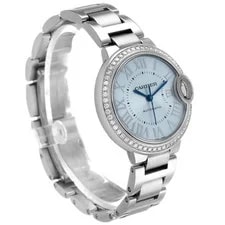 Cartier Ballon Bleu 33 Blue Silver Diamond Dial Steel W4BB0028 Box Card 3