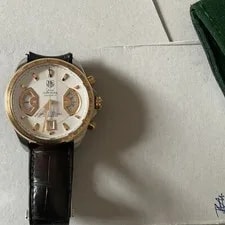 TAG Heuer Carrera Calibre 17 Chronograph Gold Silver Brown Leather 3