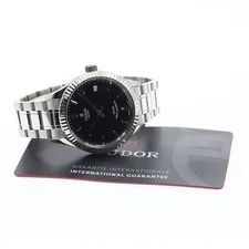 Tudor Style Date Automatic Black Dial 34mm SS From Japan 2
