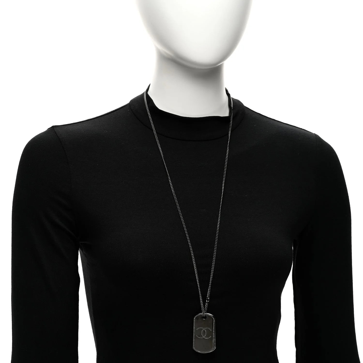 Metal Ruthenium Dog Tag Charm 2