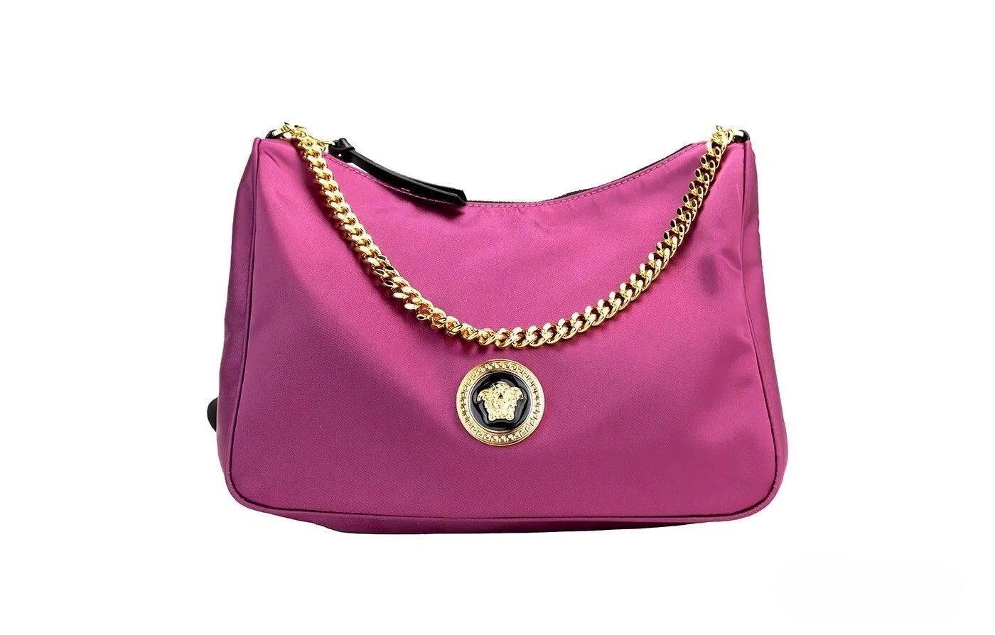 Versace — Versace Small Dahlia Fabric Medusa Pendant — Handbag — resale