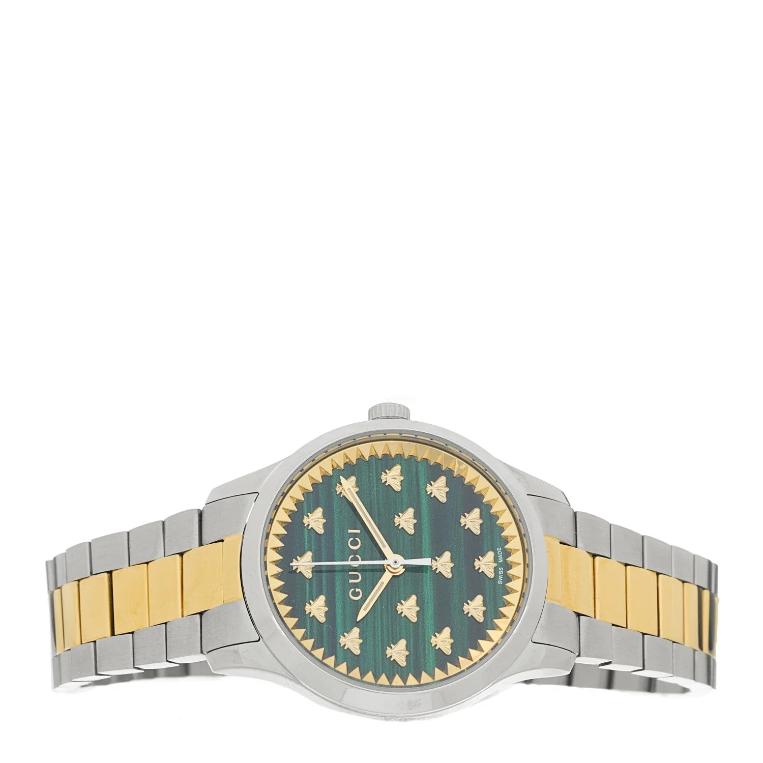 Stainless Steel Malachite 32mm G-Timeless Bee Quartz 2