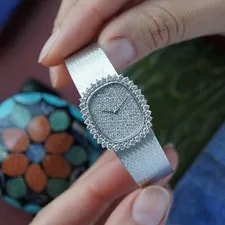 Audemars Piguet Diamond Pave 18k White Gold Bracelet Manual 1970s 3