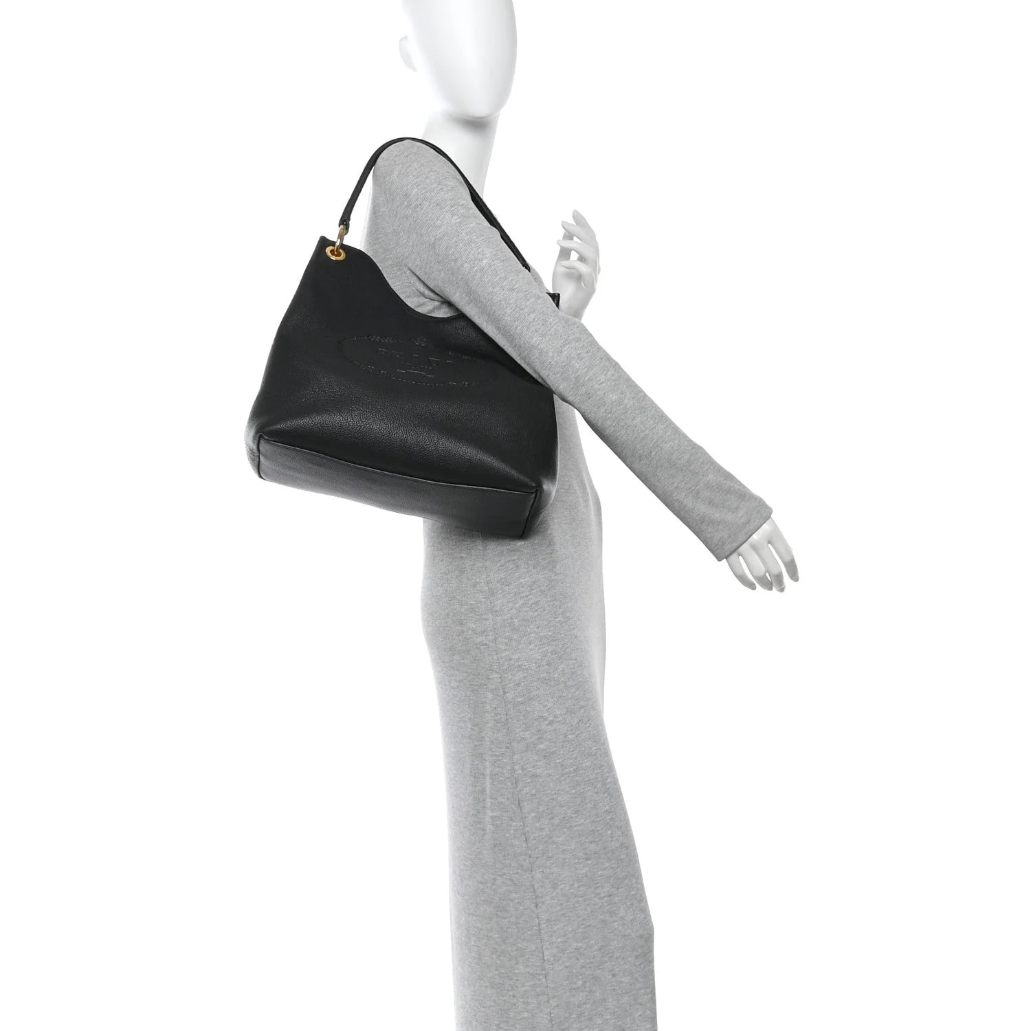 Vitello Phenix Embossed Logo Hobo 2