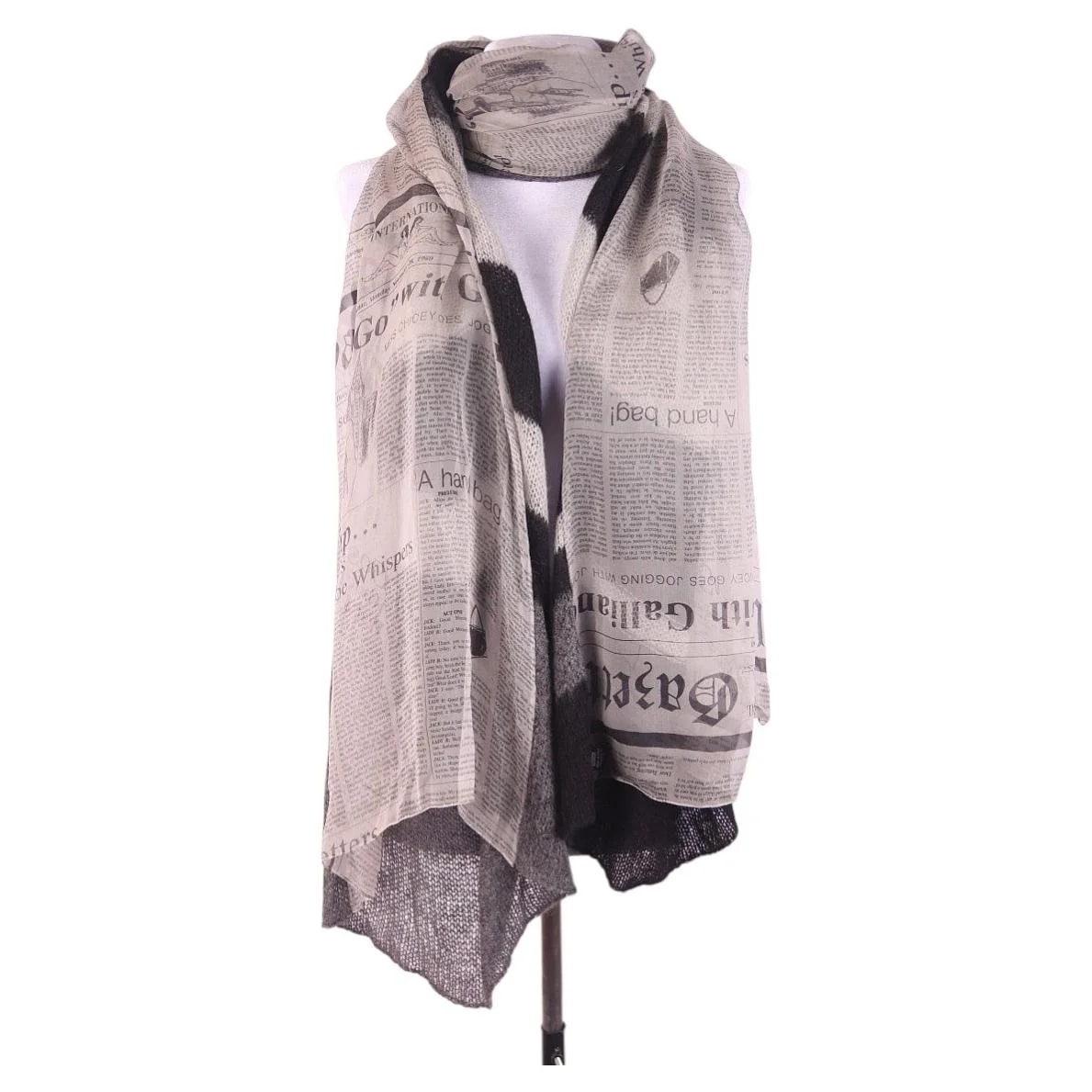 John Galliano — Iconic John Galliano Newspaper Print 200cm Scarf — Accessory — resale