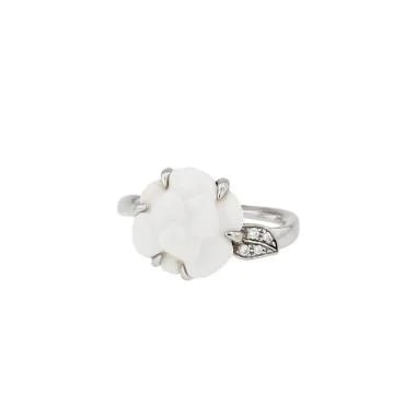 Chanel — Small Chanel Camelia in White Gold, and Diamonds — Jewelry — resale