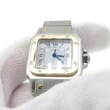 Cartier Santos 0902 Stainless Steel / 18K Yellow Gold 34mm White Dial #TZW930 4