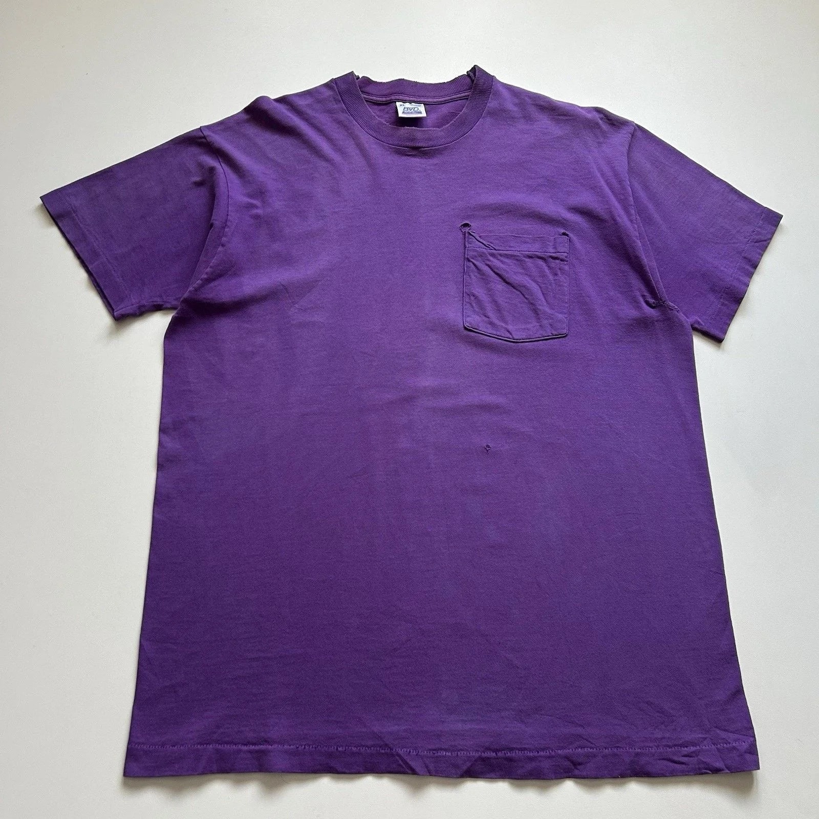 90s BVD Blank Pocket T Shirt XL Distressed — streetwear — deal