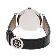 Patek Philippe Calatrava Date White Gold Auto 38mm Black Strap 5153G-001 4