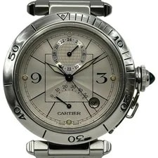 Cartier — Cartier 38mm GMT W31037HG 38mm Stainless Steel Silver OKW41 — Watch — resale
