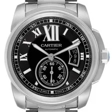 Cartier — Cartier Calibre Steel Black Dial W7100016 — Watch — resale