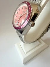 Zodiac Sea Dragon ZO2231 Salmon/Pink Dial Swiss Made Quartz W/ Bracelet 4