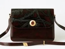 Balenciaga Old Burgandy Embossed Crossbody 2