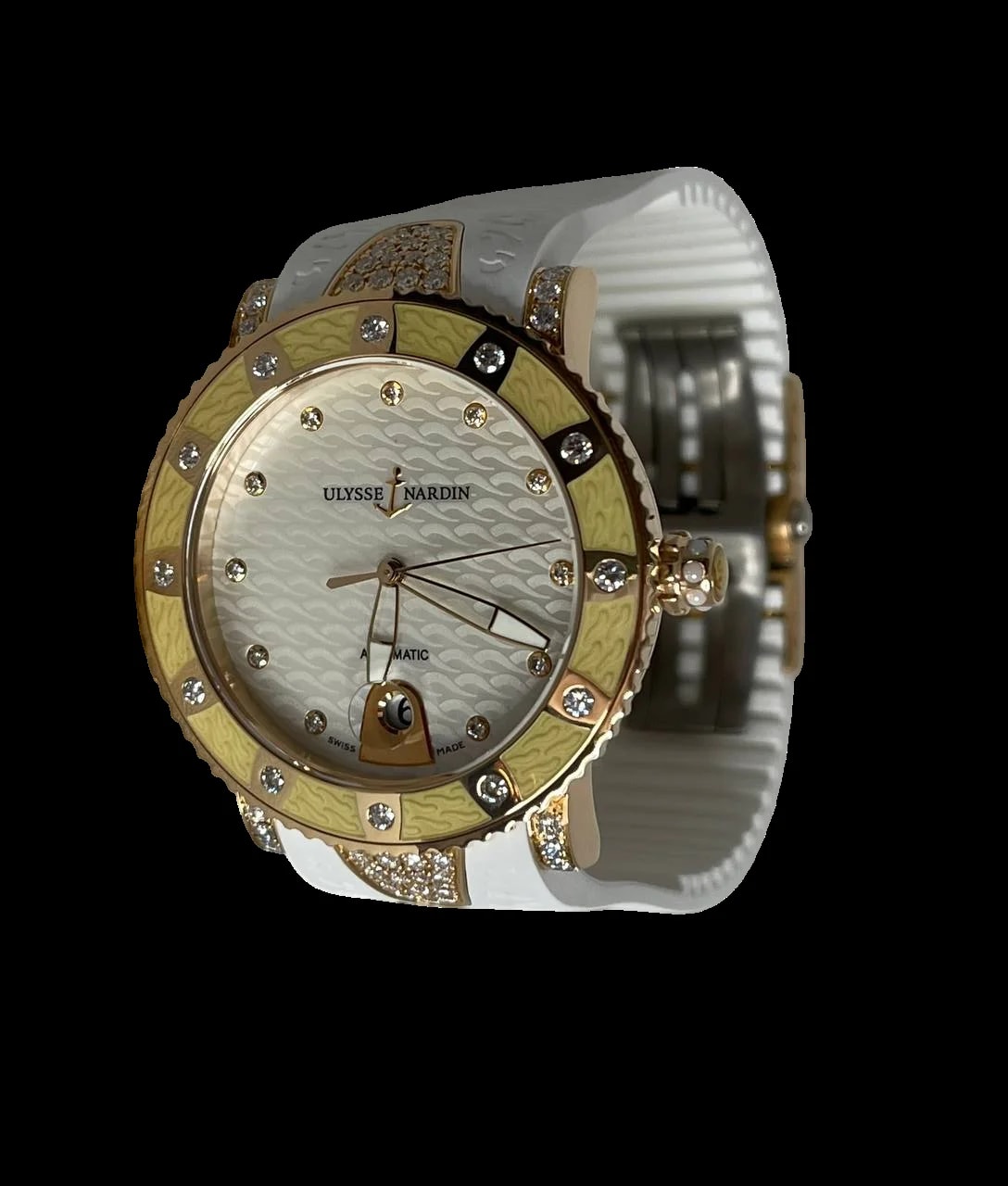 Worldofluxuryus — Ulysse Nardin Marine Lady Diver Starry Night 18k Rose Gold & Diamonds — Watch — resale