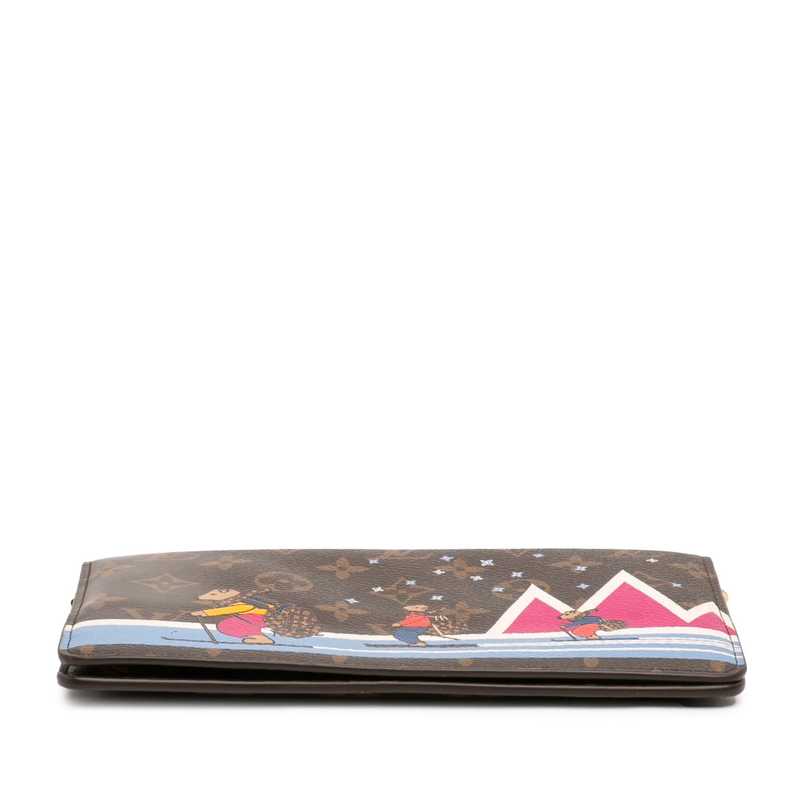 Christmas Animation Bears on Skis Pochette Weekend Chain Wallet 3