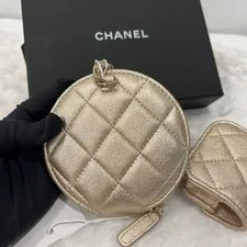 ✨Authentic Chanel Metallic Quilted Round & Flap Dual Set 3