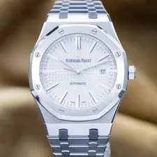 Audemars Piguet — Audemars Piguet Royal Oak 41 White Silver Dial Stainless Steel 15400ST — Watch — resale