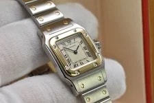 Cartier Santos Galbee Small Steel & 18K Yellow Gold Quartz 24MM 1057930 2