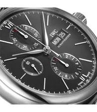 IWC Portofino Chronograph Automatic 42mm Black Dial Steel Mesh Bracelet IW391030 4