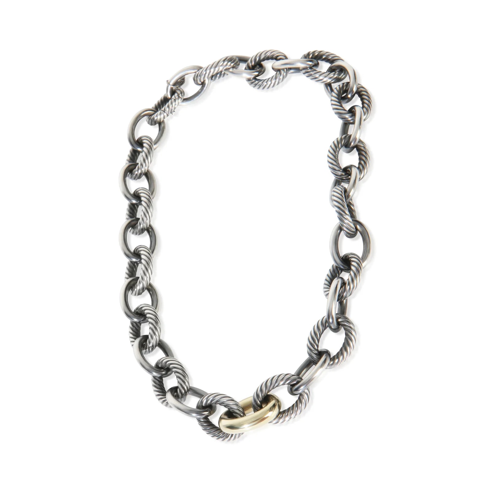 David Yurman 1-5 18k Yellow Gold & Oval Link 1/5 14k 2