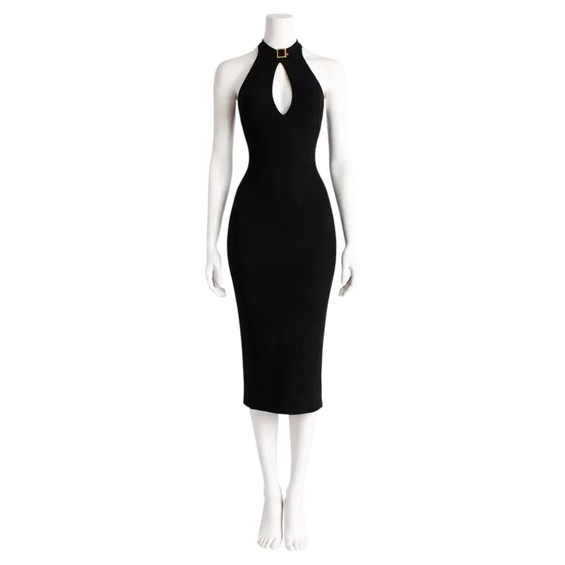 Dolce & Gabbana — Dolce & Gabbana 1990s Bodycon Dress With Buckle Collar — Clothing — resale