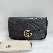 Gucci — Gucci GG Marmont Super Mini Crossbody Chevron Auth — Handbag — resale