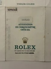 Rolex — Rolex Guarantee Warranty Paper Booklet Daytona 16520 16523 16528 Serial S — Watch — resale