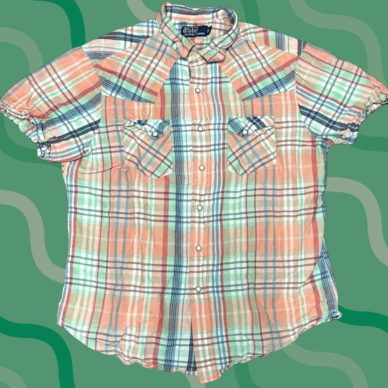 Polo Ralph Lauren — Polo Ralph Lauren Shirt L Plaid Blend Western Cowboy Snap — streetwear — resale