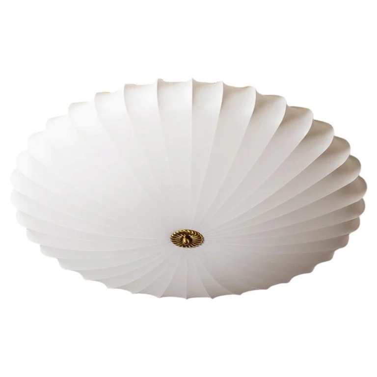 Idman Oy — Large Model K5-25/PL & Textile Flush Mount By Idman Oy, Finland, 1950s — lighting — resale