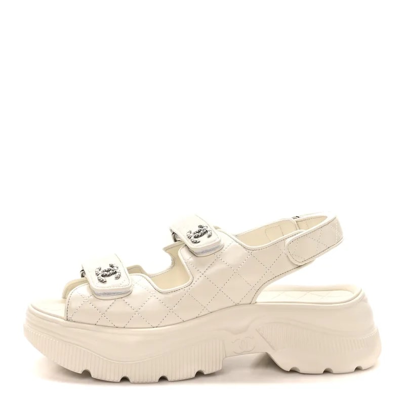 Chanel — Shiny Chain CC Velcro Dad Platform — Designer Shoe — resale