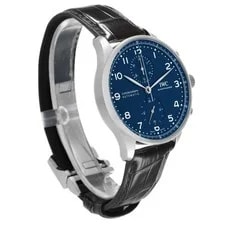 IWC Portugieser Chronograph Steel Blue Dial IW371601 Box Card 3