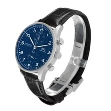 IWC Portugieser Chronograph Steel Blue Dial IW371601 Box Card 4