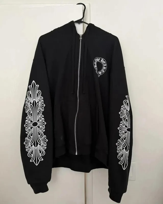 Chrome Hearts — Hearts Horseshoe Floral Thermal Zip Up Hoodie — streetwear — resale