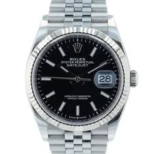 Rolex — Rolex Datejust 126234 Black Index Dial 18KW Fluted Steel Jubilee 2020 — Watch — resale